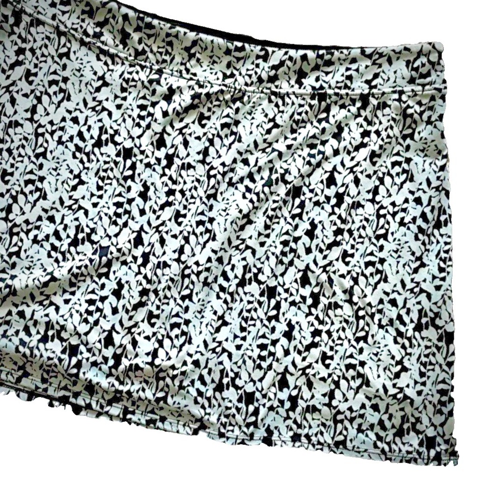 Tranquility Colorado Clothing Skort Skirt Black White Leaf Print Women's X Large